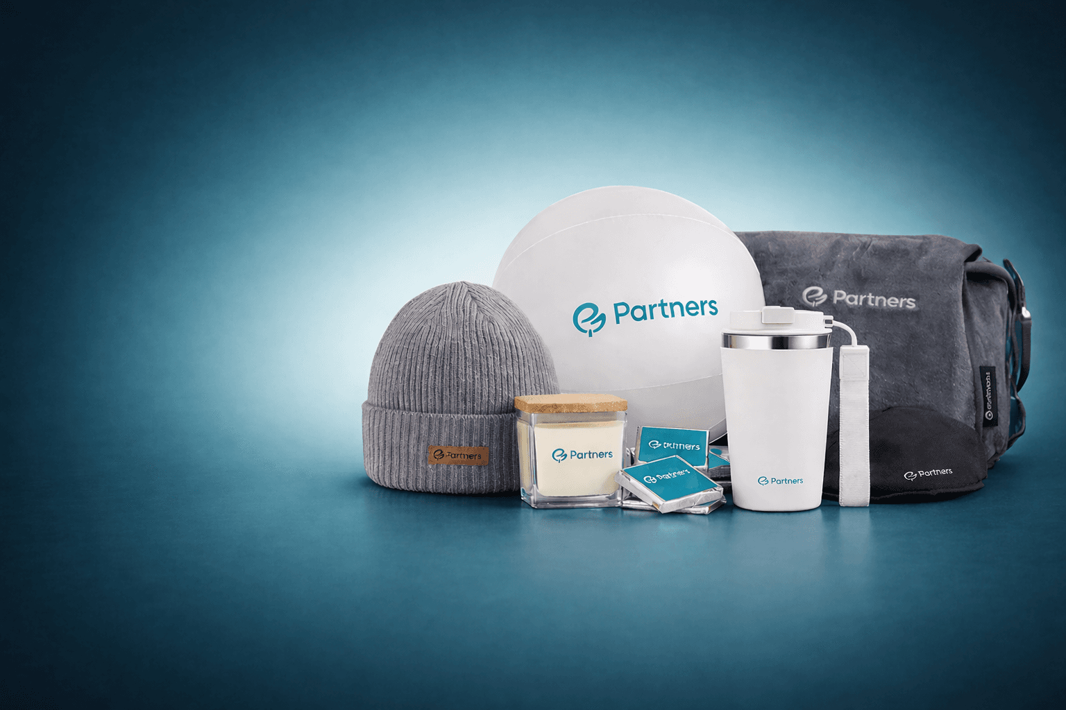 Partners produkty — oblečení, dárky, kancelářské potřeby