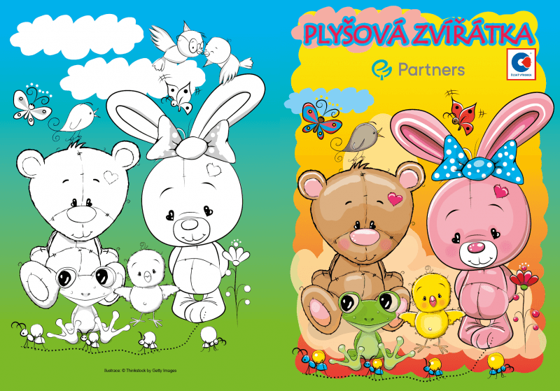 Omalovánka - Plyšová zvířátka