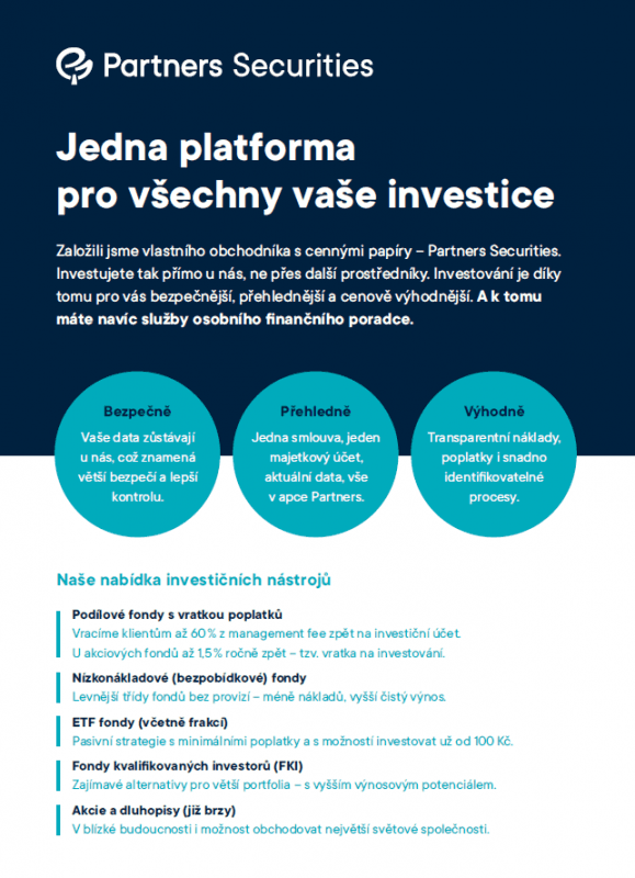 Leták - Jedna platforma pro všechny investice